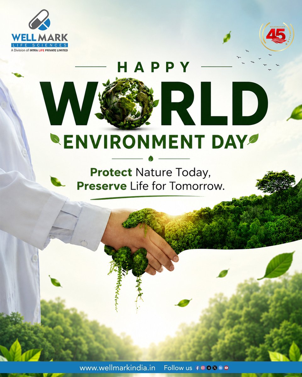 wellmarkindia's tweet photo. 🌍💚 Happy World Environment Day!

A healthier planet means a healthier future. Every small action counts toward protecting nature and creating a sustainable tomorrow. 🌱✨

Protect Nature Today, Preserve Life for Tomorrow.

#WorldEnvironmentDay #Wellmark #ProtectOurPlanet https://t.co/rgm90ymnS3