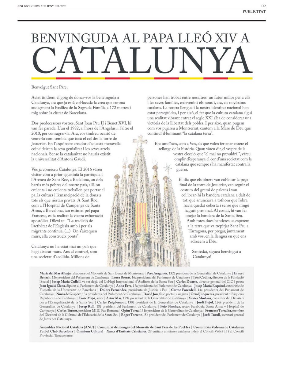 Antoni_Gelonch's tweet photo. @Pontifex Benvingut a Catalunya! https://t.co/l9kPbjrIfS