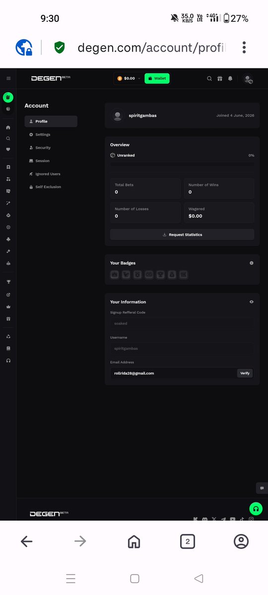 SpiritGamba's tweet photo. @godimsoaked @WaterOnKick Completed all tasks.
Thankyou for opportunity.
Kick : SpiritGamba 
X : Spiritgamba
Degen: spiritgambas https://t.co/Rp2wSVEz7g