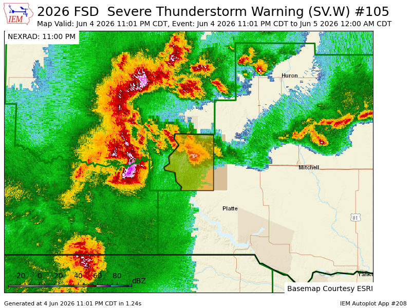 shawncable's tweet photo. FSD issues Severe Thunderstorm Warning [wind: 60 MPH (RADAR INDICATED), hail: 1.00 IN (RADAR INDICATED)] for Brule [SD] till 12:00 AM CDT https://t.co/MHb085LsAf https://t.co/1fvQsel4KF