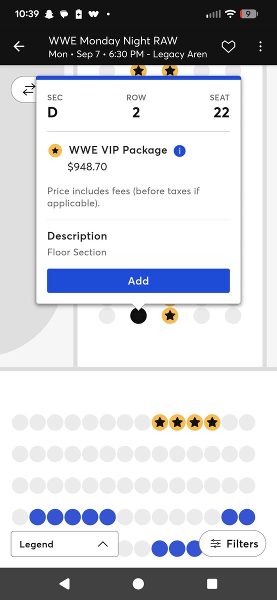 _Jtrain257's tweet photo. I went to @AEW on Saturday for Collision and paid $147 taxes and fees included for front row and the seat behind me. For the same exact seat for @WWE is $948.70!!! $801.70 difference! @TKOGrp great job pricing your fans out of experiences! @TonyKhan wins again!!! https://t.co/uPTK6mRltT