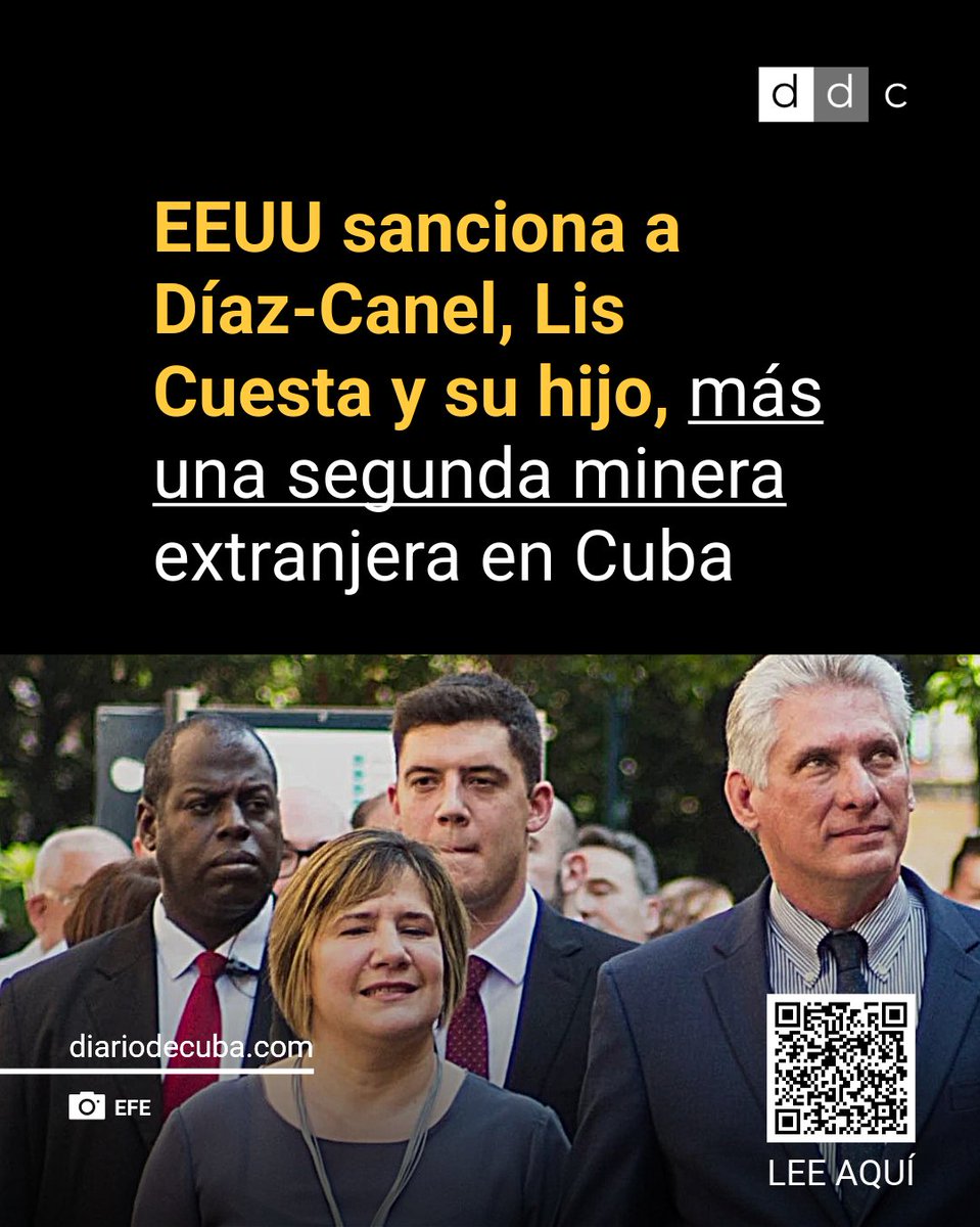diariodecuba's tweet photo. #EEUU impuso sanciones a #MiguelDíazCanel, #LisCuesta, y al único hijo de esta última, así como a #AlejandroCastroEspín, hijo de #RaúlCastro, y a varias entidades del aparato militar y de propaganda del régimen de #Cuba.

LEE MÁS en #DiarioDeCuba
https://t.co/Ih0AIksItj https://t.co/ZVRLl8DbMz