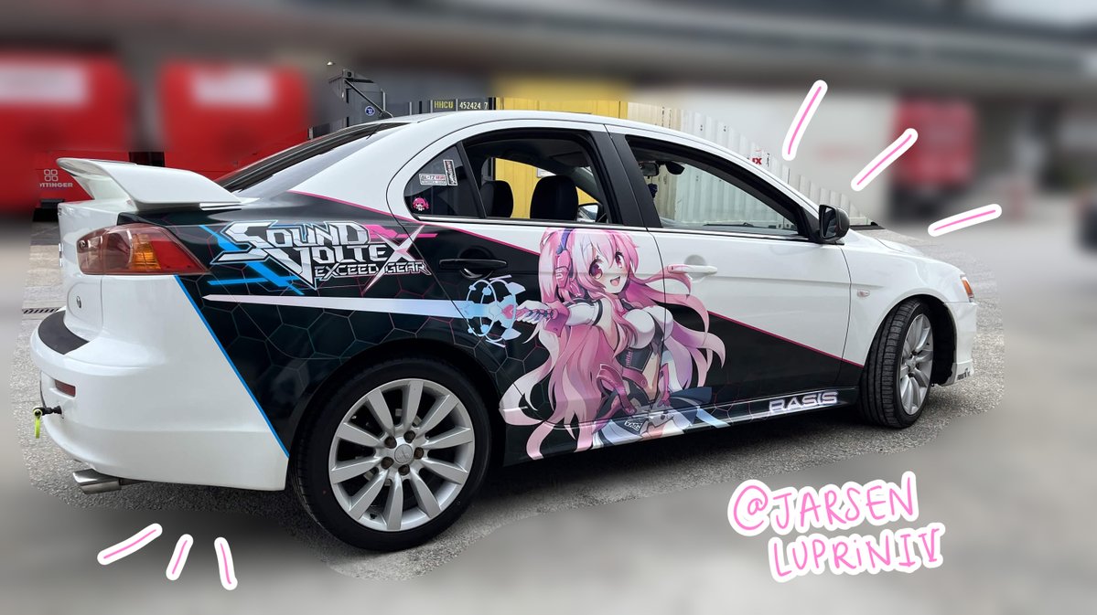 Belindraw's tweet photo. Congrats to @JarsenLuprinIV on your new #SDVX Itasha featuring Rasis!! hawa~~ Thank you for trusting me to provide the artwork! ✨✨🎶 It was an honor!

You can also follow him at Jarsenluprin on insta! https://t.co/6ee1bPj5NR