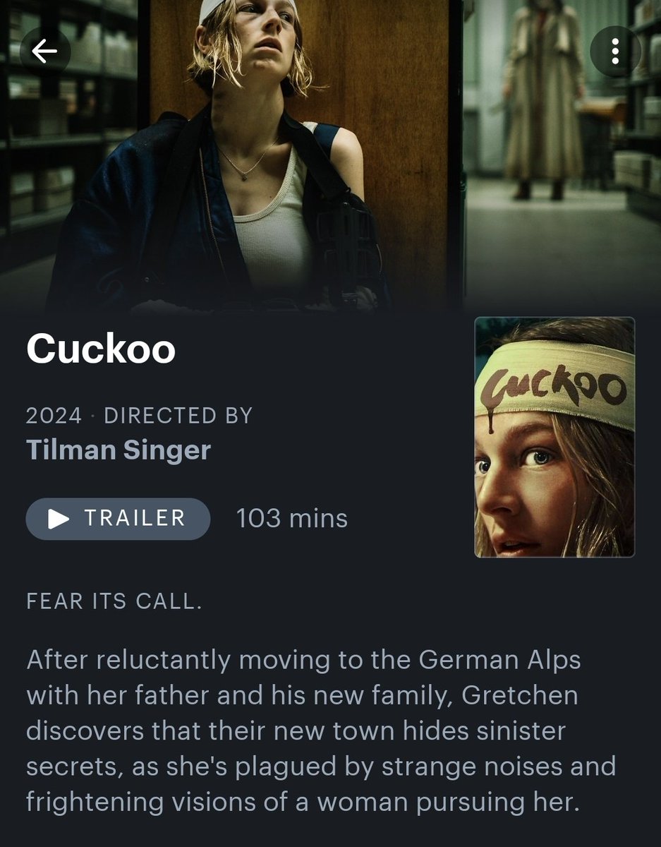 Lorylockk's tweet photo. 🎥 - now watching: Cuckoo, directed by Tilman Singer https://t.co/FS46lYp43H