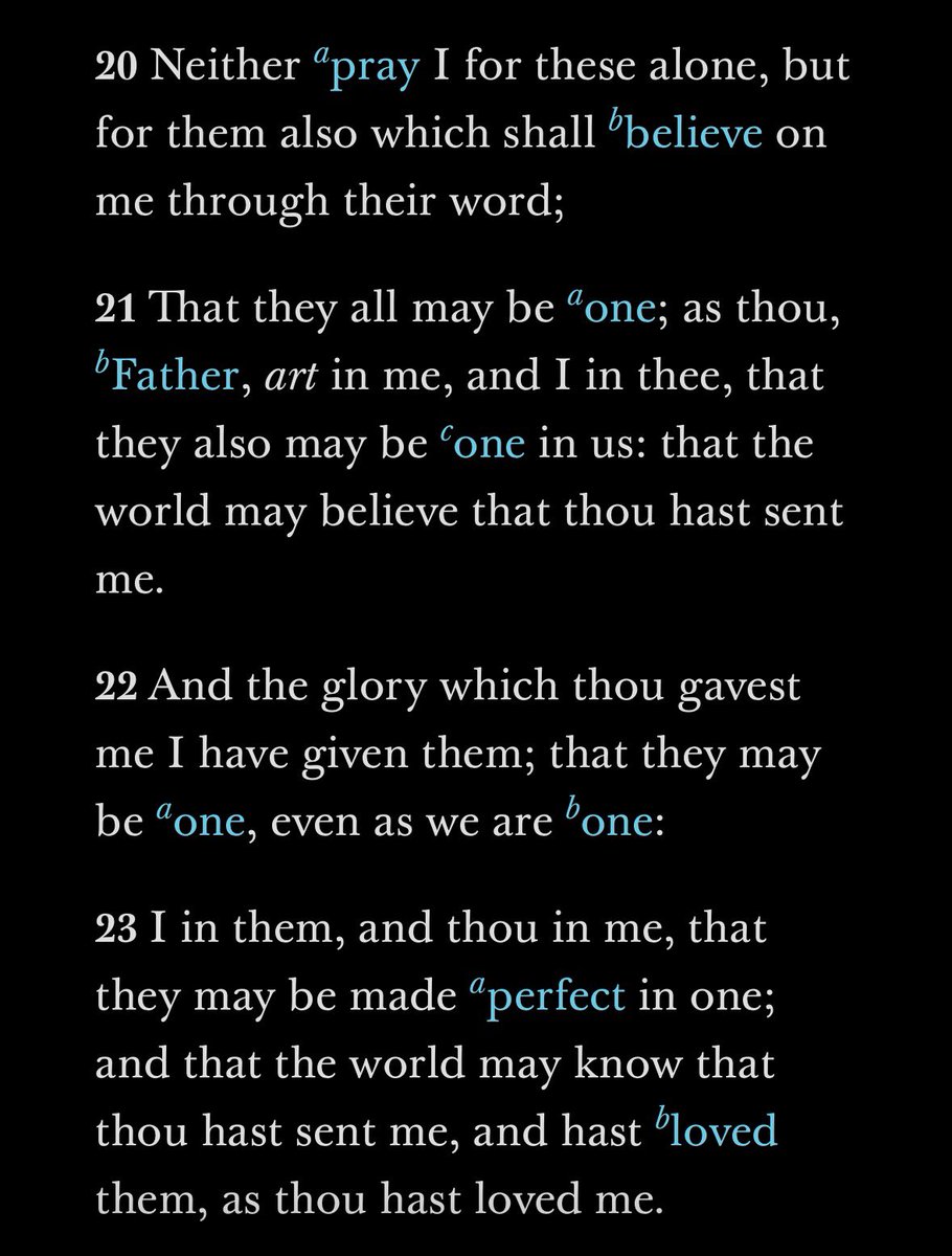 ScottTheAmazing's tweet photo. lol ok well let’s use our brains here. When God says Adam and Eve our man and woman to become “one flesh” do we think that is literal? No. So if not literal then….metaphorical would be the next logical conclusion. 

So when Jesus says in John 17 he is quite literally saying he wants followers to be One “even as we are one”.

How are the father and son one here? Literally one? Does he want the followers to be literally one? Of metaphorically one? 

Now what *you need to show is that despite this very clear breakdown of the oneness of God - and despite the Israelites believing in multiple gods. And despite them having no concept of “persons” as a meaningful distinction of being. That One God *actually means One being with 3 persons.