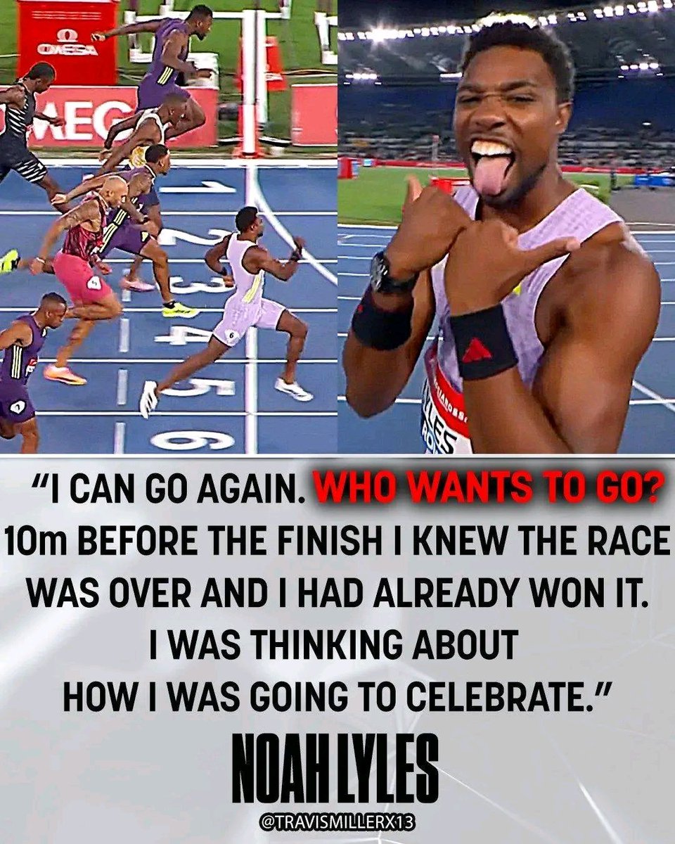 iceskidect's tweet photo. "I can go again. Who wants to go?" 😤
- 🇺🇸Noah Lyles #RomeDL https://t.co/0zX02TMvf1