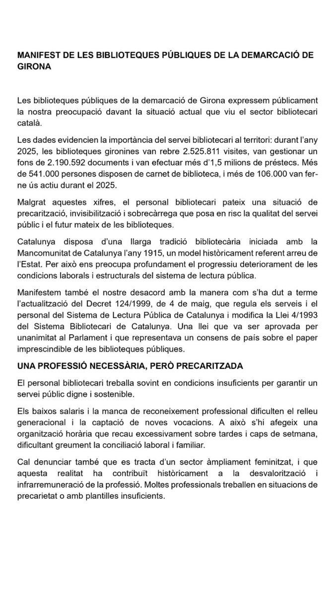 bibNeusCatala's tweet photo. ⚠️AVÍS⚠️El personal de la Biblioteca es suma a la VAGA del personal bibliotecari de totes les biblioteques del Sistema de Lectura Pública de Catalunya, que durà a terme demà divendres dia 5 de juny. 

Per aquest motiu la biblioteca romandrà tancada. 

Disculpeu les molèsties https://t.co/M2G6WNTifI