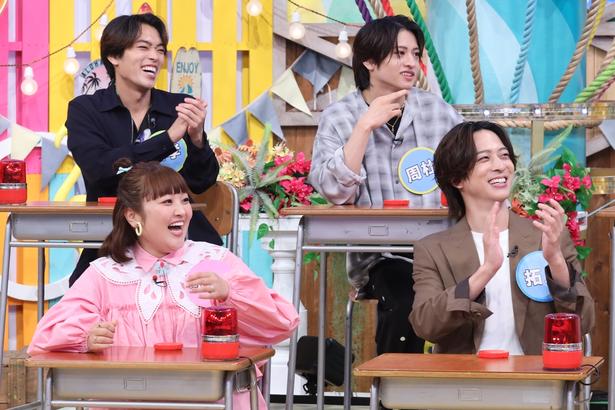 thetvjp's tweet photo. #timelesz #原嘉孝 が
新企画で上智大学ゴスペルサークルと
「#小さな恋のうた」を熱唱＜#timeleszファミリア＞

▼記事の続きはこちら
https://t.co/wqwJoD7tE7

@timeleszfamilia https://t.co/X35SSZqbte