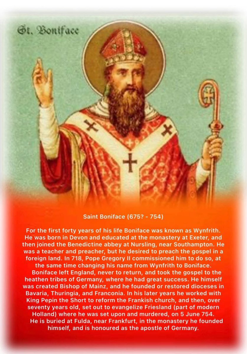 StScawsby's tweet photo. Today we celebrate St Boniface. 

Mass is 9:30am this morning followed by Cake &amp; Holy Rosary at 10am. 

Everyone is welcome! https://t.co/ft0rkQzF7N