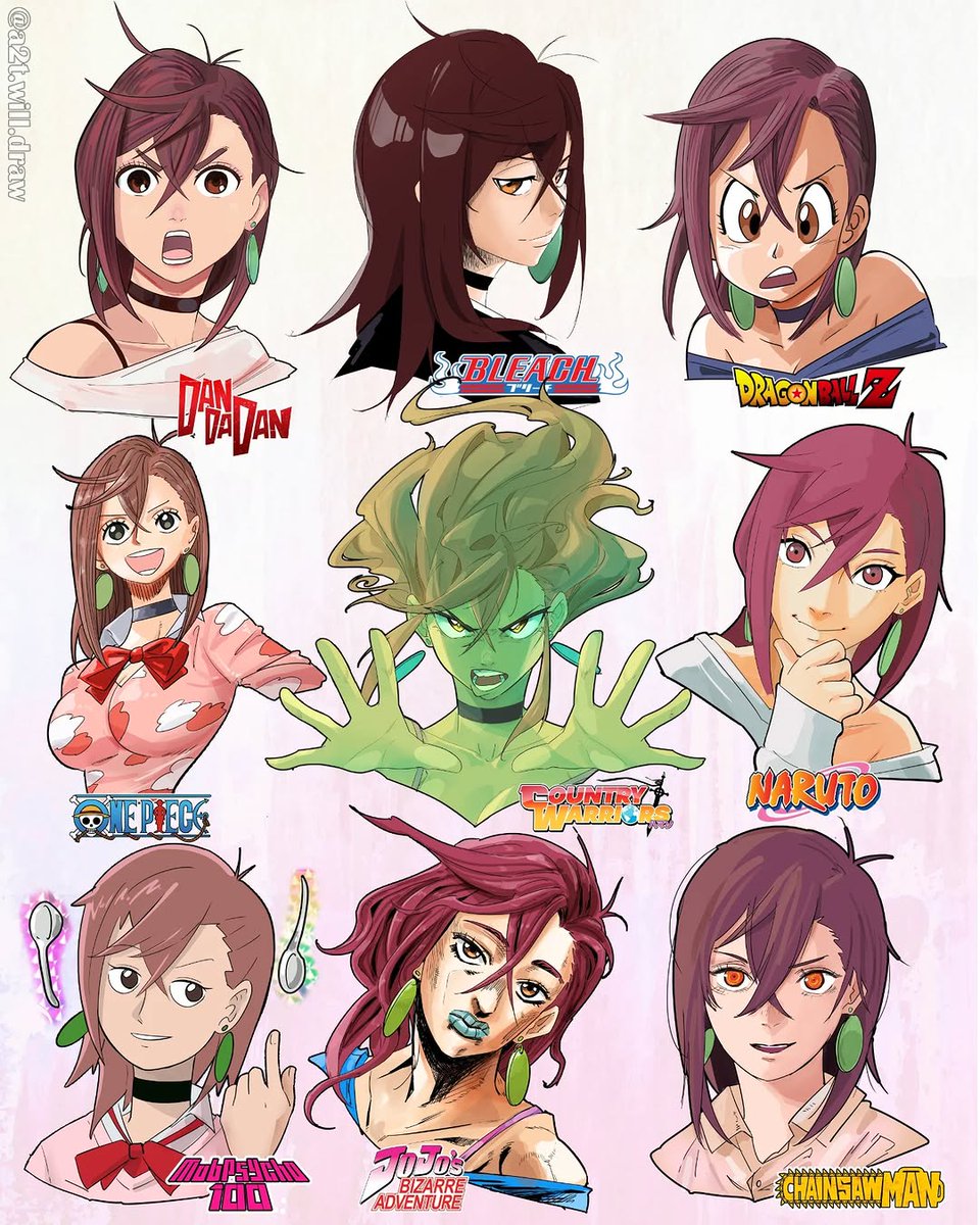 a2t_will_draw's tweet photo. I made Momo Ayase from Dan Da Dan in 9 Art Styles. Would you like Ranma 1/2 next? Coming first on Patreon, so support my work over there! 🙌
. https://t.co/xWV6wrR2K9