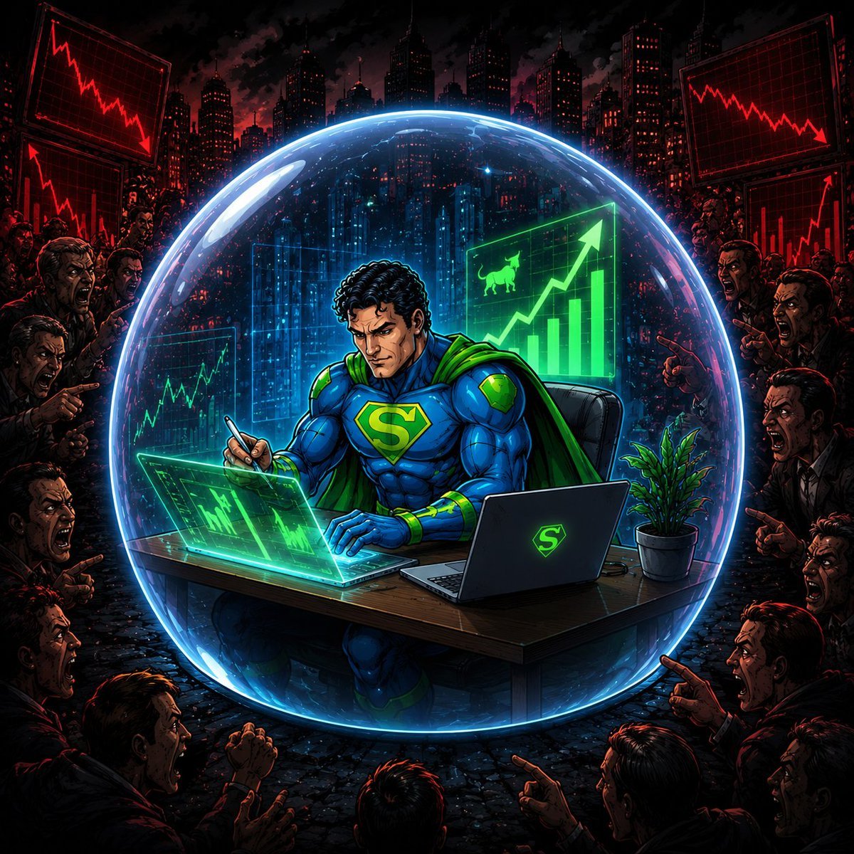 SuppomanCoinSol's tweet photo. Keep your Vibe high ! 💫
Focus on your preferred Reality. 😉

The noise is outside the bubble.
The vision is inside.

Protect your focus.
Ignore the chaos.

🟢🐂 Stay bullish with SUPPOMAN https://t.co/ugrNShZdEK
