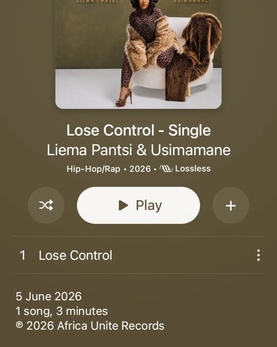 NomsaZondiiii's tweet photo. On repeat #LoseControlOutNow
BUY LOSE CONTROL BY LIEMA
STREAM LOSE CONTROL
LOSE CONTROL OUT NOW
#NewMusicFriday
#LiemaPantsi https://t.co/V6DikAhbHc