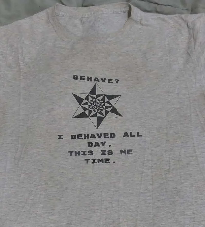 AlexanderJSight's tweet photo. 😂 this reminds me of a Tshirt I made a few years ago. 

It’s too small for me now so my wife wears it.

Maybe if I get big enough for merchant day, I’ll bring it back. https://t.co/Owd5hQQk9T