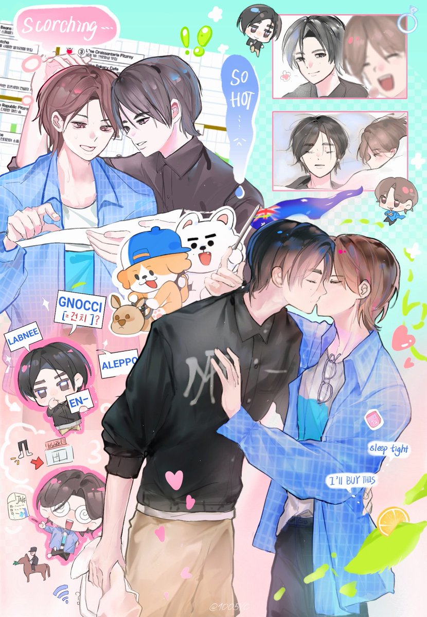 1005VC's tweet photo. 🇦🇺en🐩🐕

一副画里塞了好多内容，吃睡沉万岁😭😭我好喜欢啊！

#sungjake  #hoonJake https://t.co/CMTyFFScb0