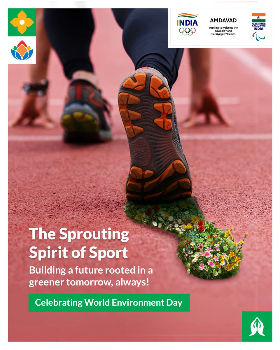 AmdavadOlympics's tweet photo. Every field, track and arena begins with the same home. 🌍
This World Environment Day, we’re reminded that the future of sport depends on the future of our planet.
Protect the environment. Protect the game!
#GSID #Sports #India #EnvironmentDay https://t.co/Xg4e2uBb4O