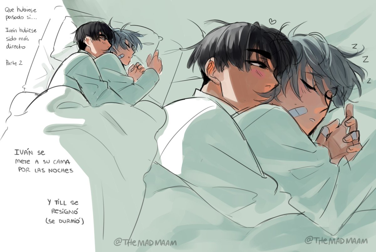 Themadmaam's tweet photo. #Ivantill 🥀(1/2) en español? increíble

Translation ||
What could've happened if... Ivan had been more direct | Part 2

Ivan gets into his bed at night
And Till just gave up (fell asleep) https://t.co/E2VPol9mwp
