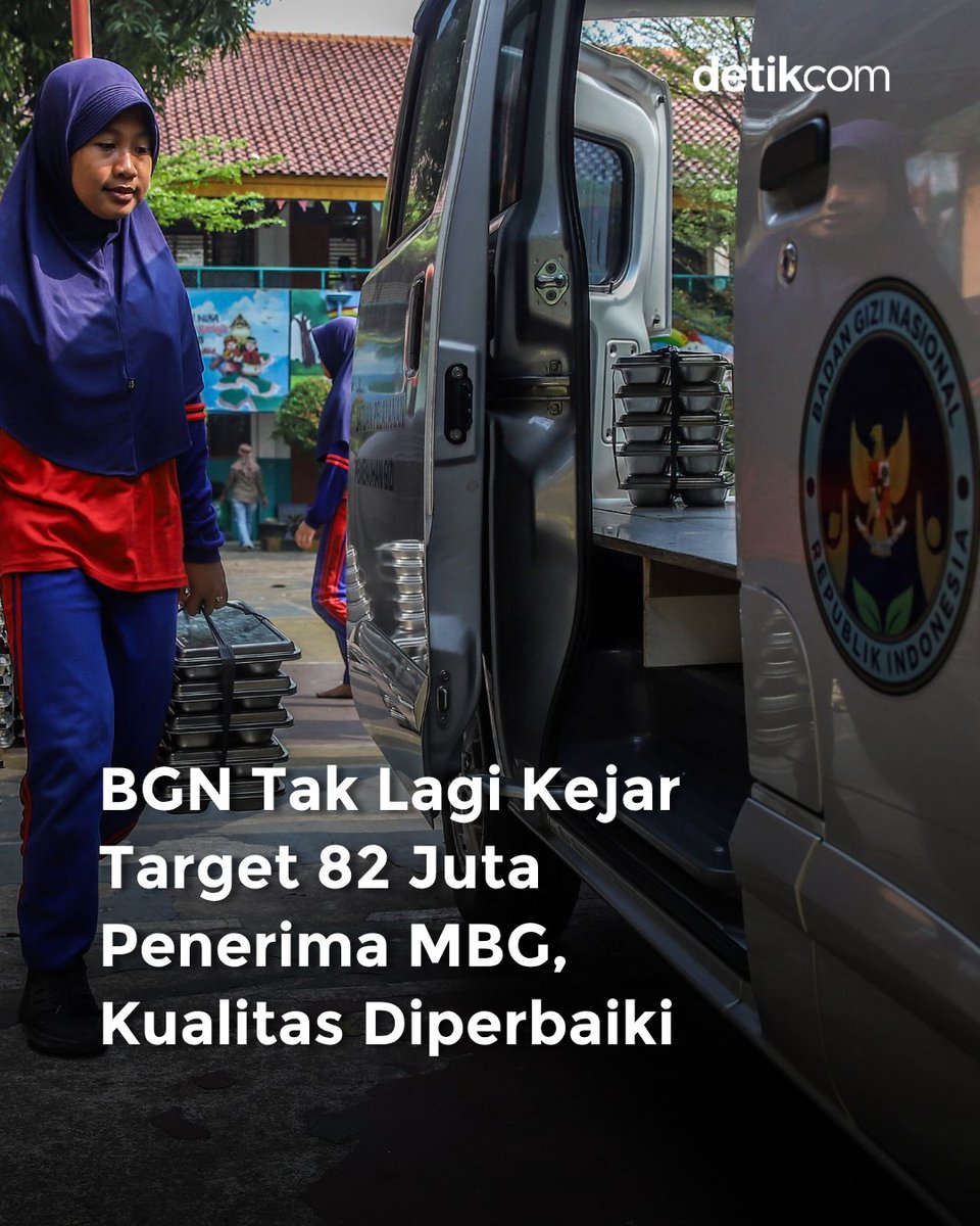 detikcom's tweet photo. BGN resmi ubah strategi MBG, bukan lagi soal angka, tapi soal kualitas.⁣
⁣
>> https://t.co/cY1WH6CBVy https://t.co/TEFVspm4iP