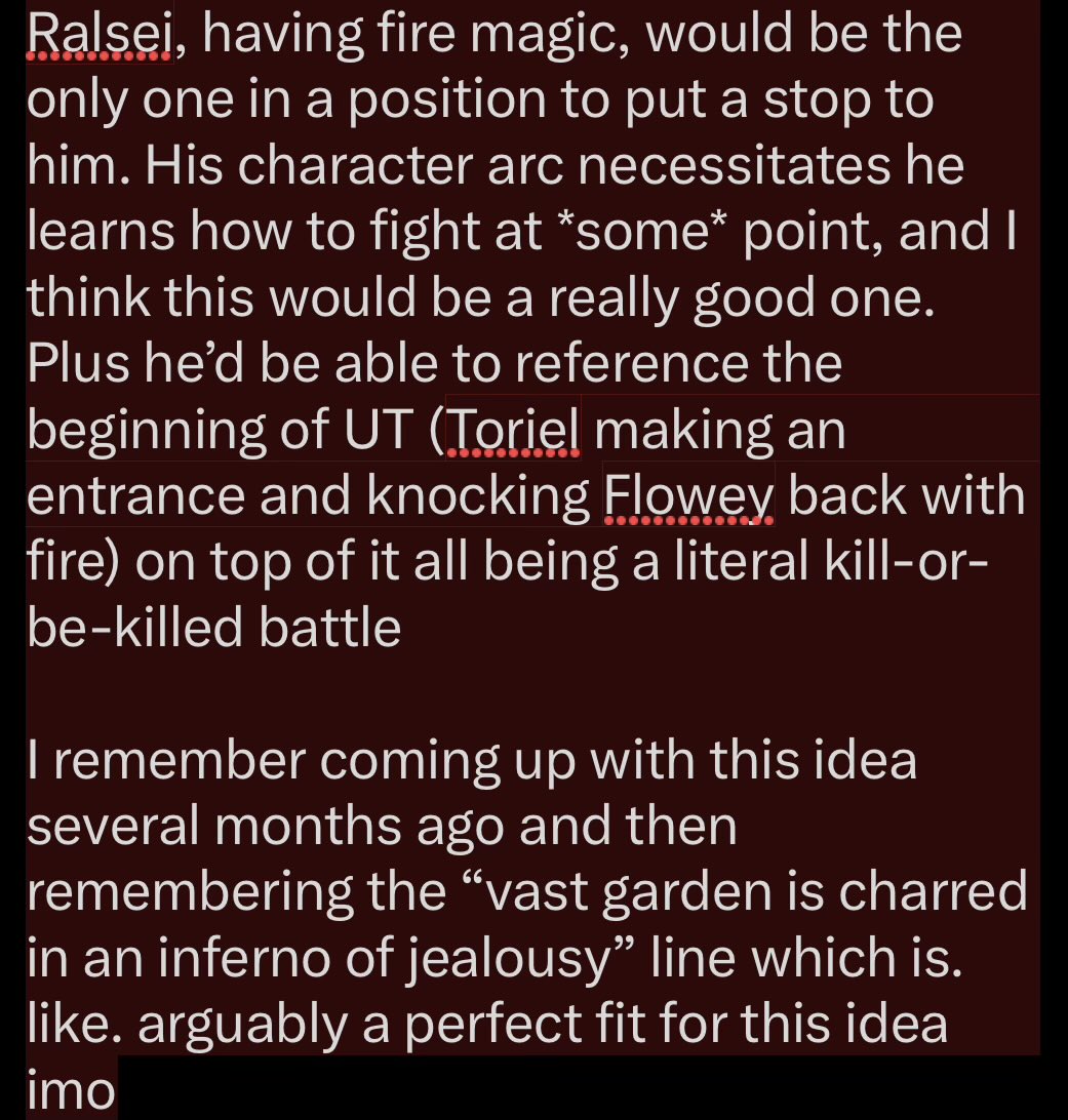 DonutHackr's tweet photo. @fambramb @TheoryCraft858 Ooh I think that’d be pretty interesting!

Funnily enough I’ve been envisioning the exact opposite, like a Darkner who hates Ralsei’s guts and forces him to fight solo due to overpowering Kris &amp; Susie

(Hope this isn’t too much of a ramble, sorry in advance) https://t.co/prOPE678a9
