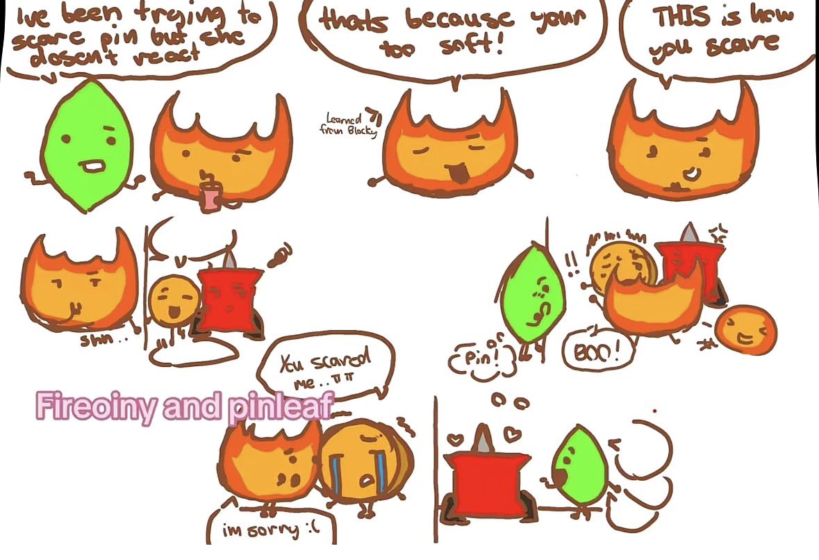 _moreeebutterr's tweet photo. its ✨lE TWo oTP ShIpS-✨ osc artists/fans fllw back unless problematic #bfdi #fireoiny #pinleaf #osc https://t.co/eHLX70L9tQ