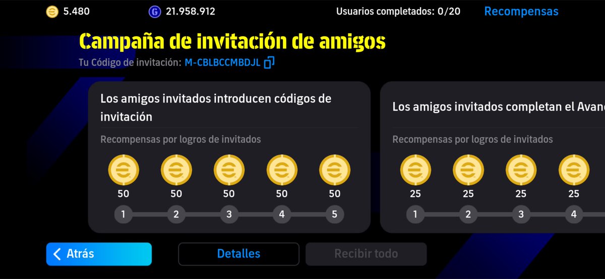 Rabanillo_27's tweet photo. 👇🏼 Mi código de invitación 👇🏼

M-CBLBCCMBDJL

Si alguien gusta apoyar, pueden copiar mi código y agregarlo a su cuenta nueva 🎁✅

Se agradece el apoyo 👏🏼
#eFootball2026 #efootballmobile https://t.co/ZFGHYqterf
