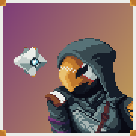 crappy_lizard's tweet photo. Feels so weird that #Destiny2 is coming to an end, this is a game Ive been playing since I was 14 and I have such fond memories of it, met wonderful people and, even with its flaws, had tons of fun ^^
Here is some #pixelart of my huntress and her little light :) https://t.co/FizV5vvQ93