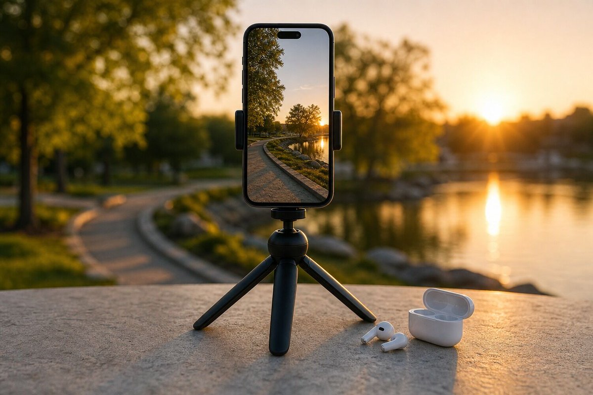 PhotoWorkout's tweet photo. Your AirPods are a free iPhone camera remote now.

iOS 26 lets you press the stem to fire the shutter — no Apple Watch, no Bluetooth remote needed. Self-portraits without the 10-second timer sprint.

https://t.co/xluCQ5ebWT https://t.co/jfKUFyKVJD