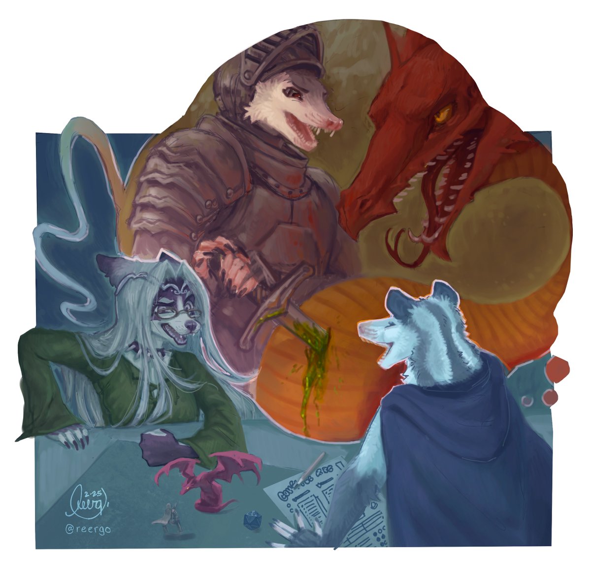 reergo's tweet photo. my art for last year’s @Confuror  (featured on the conbook!) https://t.co/81KxbcinES