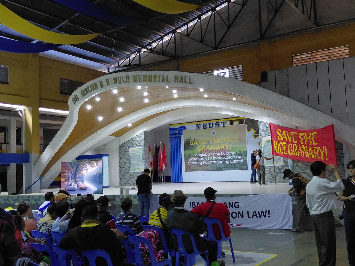 PNFSP's tweet photo. ATM: PNFSP joined KMP, UMANE, NECBHP, MASIPAG and other advocates in the launching of the Save the Rice Granary (STRG) campaign at NEUST, Cabanatuan City, Nueva Ecija. https://t.co/3czApb7GvY