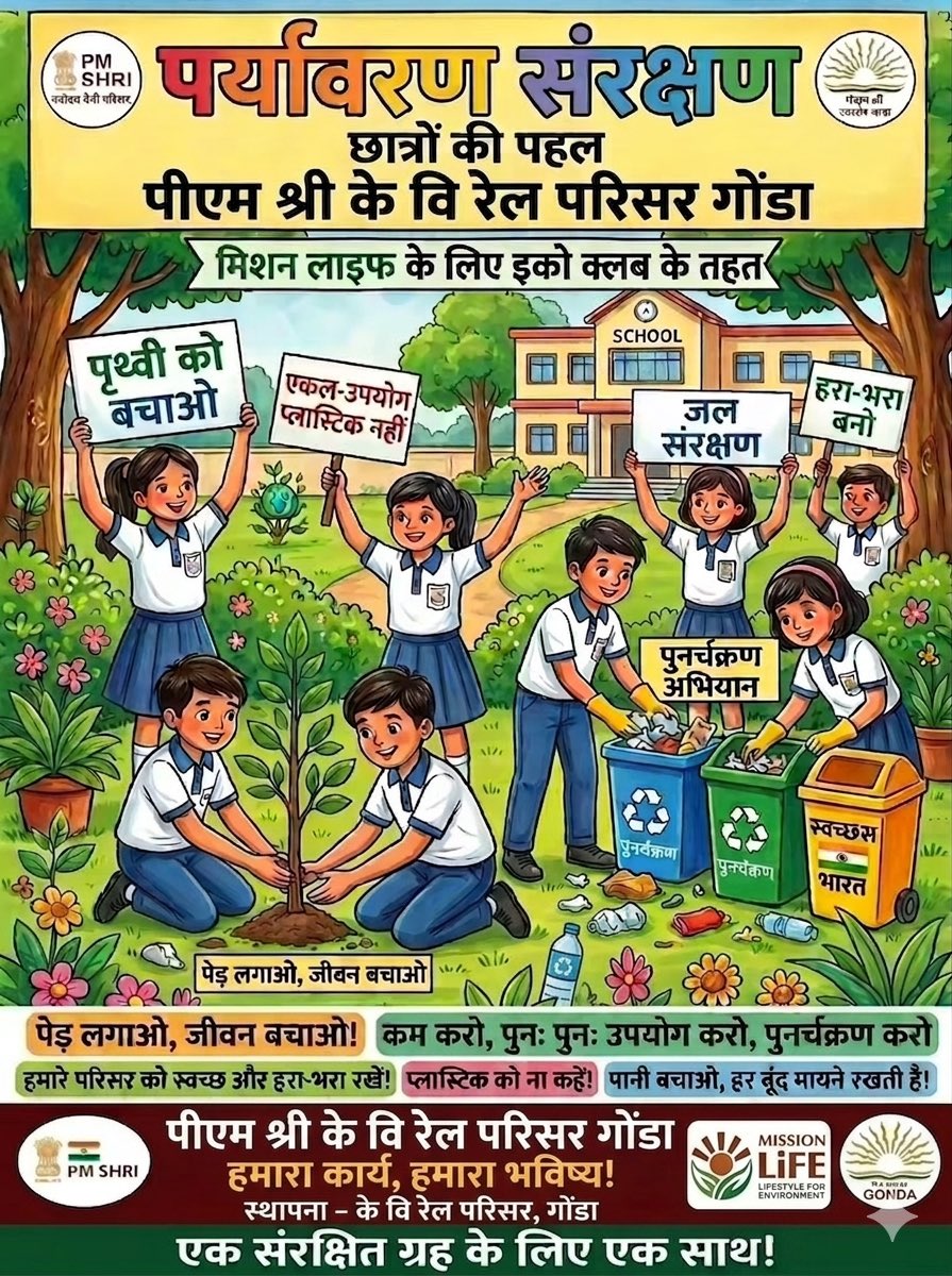 GondaKv's tweet photo. विश्व पर्यावरण दिवस 🌳☘️🌴@KVS_HQ @kvsrovaranasi @kvno1afs https://t.co/PdtsrPInIs