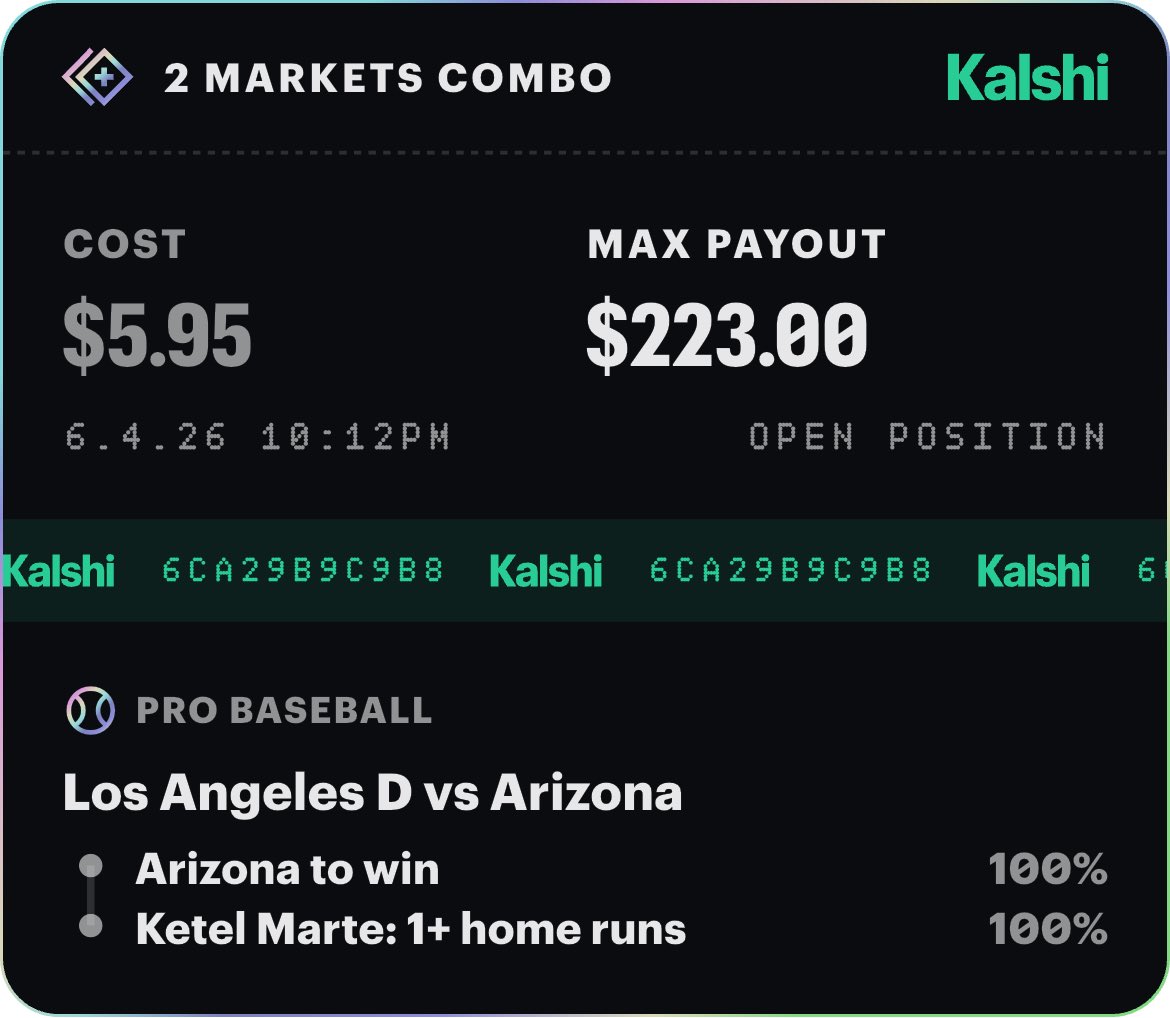 DFSJOEYOG's tweet photo. First  time ever on Kalshi and I didn’t just win… I called the fucking game like a prophet.
•  Predicted the Cubs comeback
•  Called the hit to tie it
•  And nailed the walk-off homer
All while the app was showing “Chicago C Yes @ 8% chance” like it was trying to talk me out of it.
I laughed, smashed the bet, and turned $10 into $114 while everyone else was scared.
Meanwhile my Arizona combos are still cooking too. Ketel Marte finna hit 2 bombs just ‘cause I said so.
DFS Joey didn’t come to play prediction market… I came to run it.
Kalshi new user? More like Kalshi new king.
First session and I’m already up fat stacks 😤💰 Who else is scared?