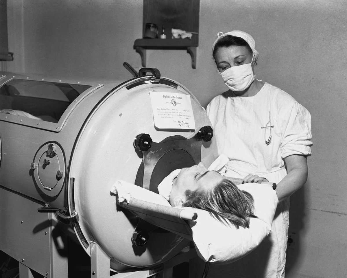 ocpublib's tweet photo. OC Stories #TBT
Herbert Bish in an Emerson Iron Lung, Los Alamitos, June 6, 1949.
#polio #localhistory https://t.co/yJJDdMwVrJ