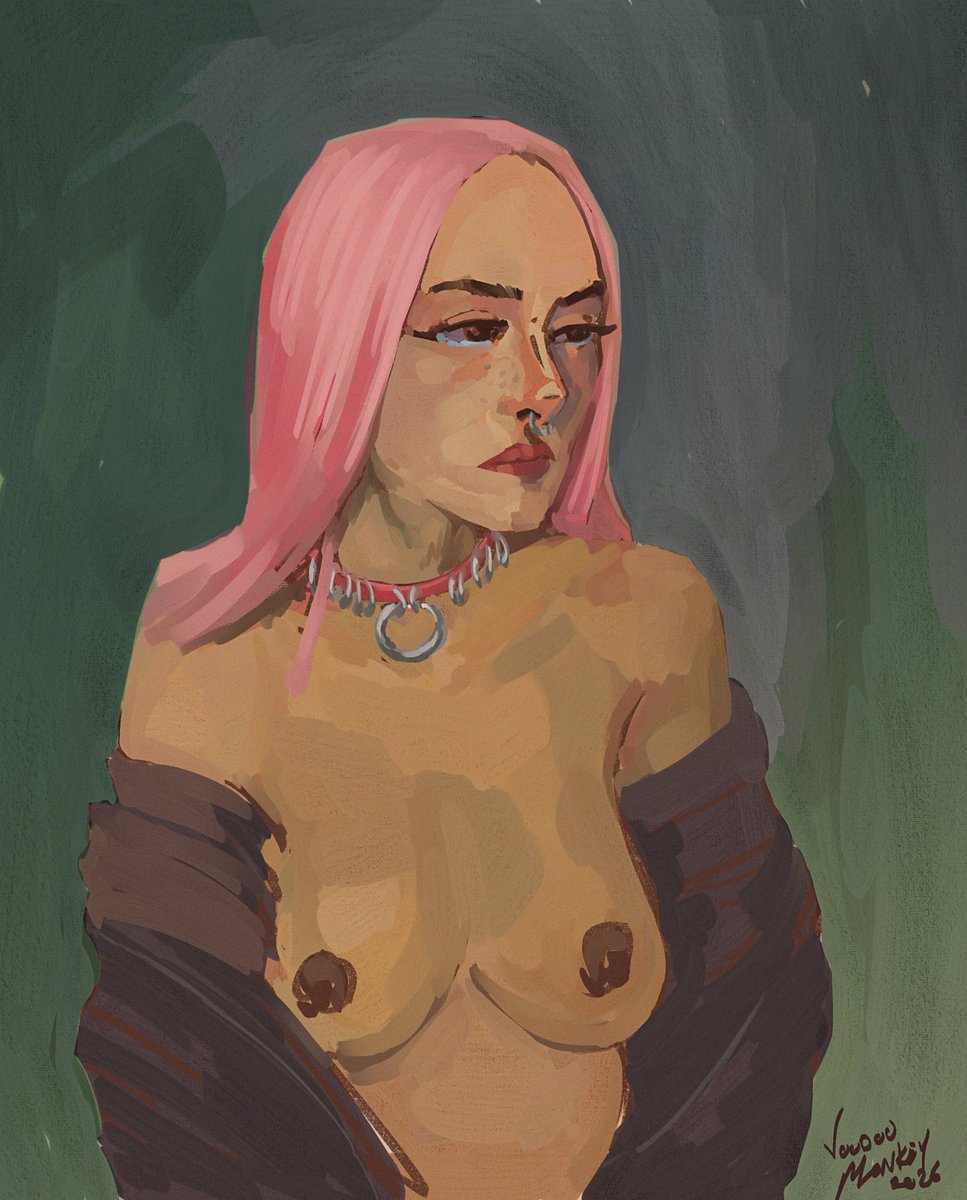 VoodooMonkey_2's tweet photo. Quick study of @kikilepetite   

Trying to get used to pushing colors around in a more traditional sense. https://t.co/xDSG7PPAlD