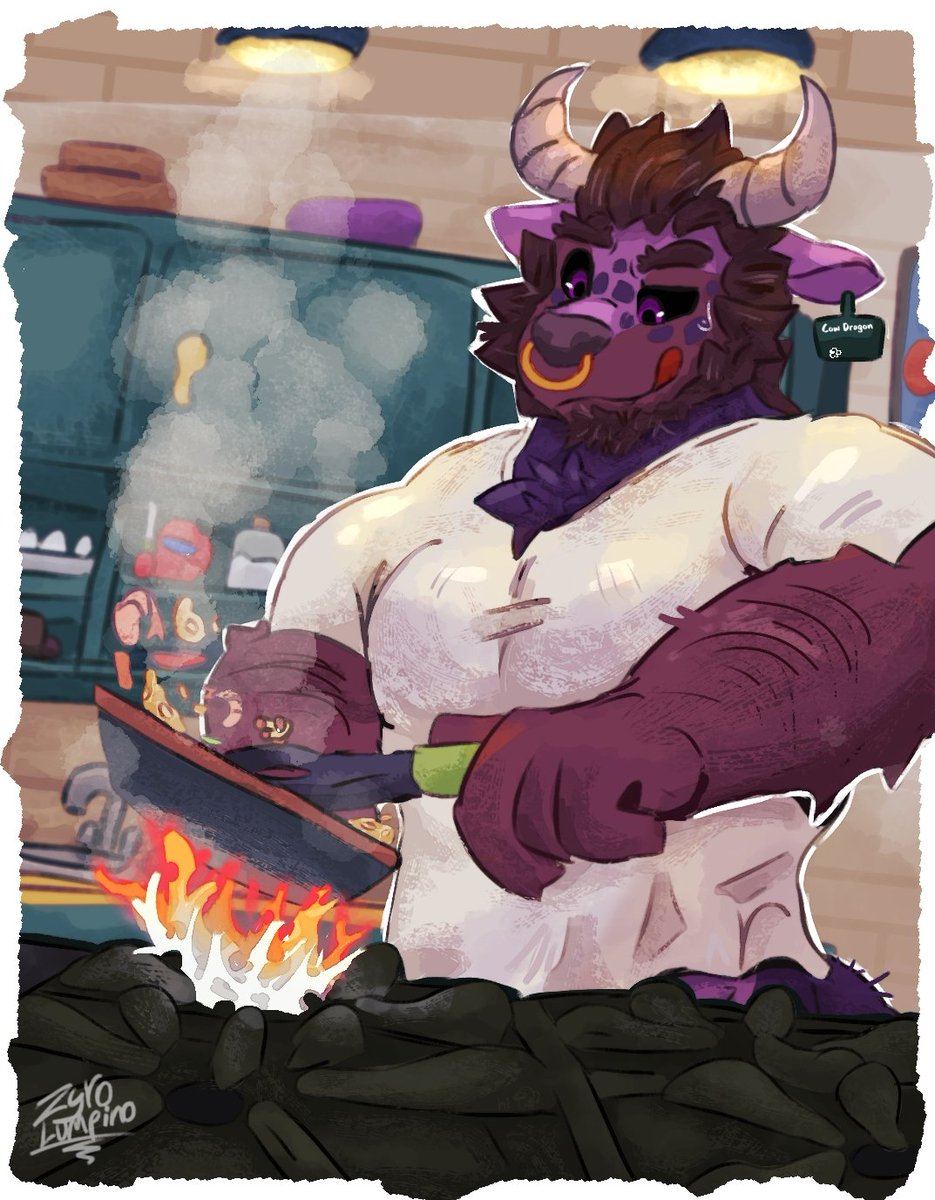 Peacobull's tweet photo. @averagefurr He be cheffin https://t.co/Az92laAkhn