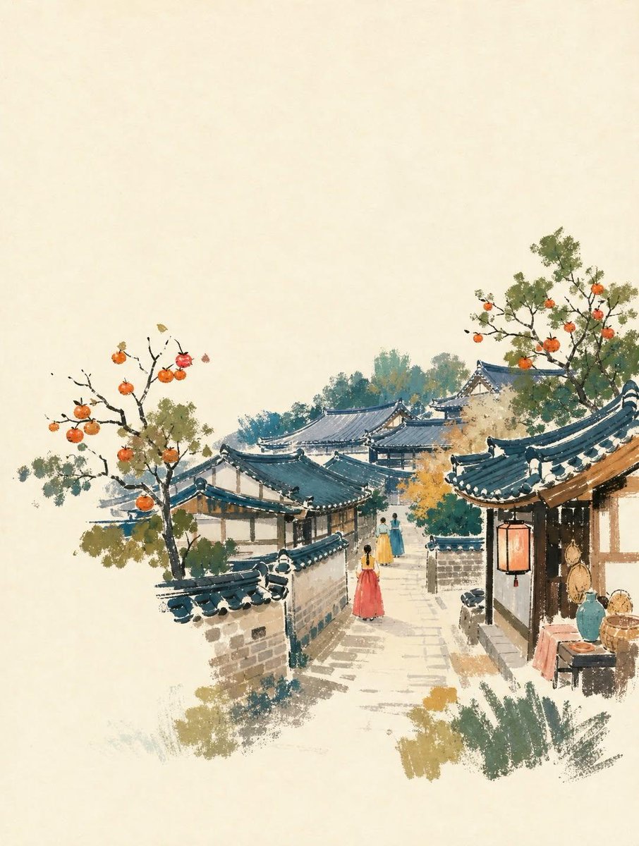 kingofdairyque's tweet photo. GPT image 2 on ChatGPT 
A wide horizontal landscape hand-painted illustration of [LANDMARK NAME] in [CITY/COUNTRY] with strong emphasis on negative space and quiet composition. 

The image features a warm off-white cream paper background that occupies 40-50% of the total canvas, creating generous blank margins and breathing room. 

The [LANDMARK NAME] is positioned slightly off-center as a calm visual anchor, depicted through simplified [KEY ARCHITECTURAL FEATURES - e.g., "towering structures", "iconic silhouette", "distinctive archways"] with loose, expressive brush strokes. The landmark is suggested through minimal rhythmic marks and abstract color blocks in deep teal, cobalt blue, and forest green, rather than drawing every architectural detail precisely.

The composition is sparse and uncluttered: only a few carefully placed elements including 2-3 tiny human figures [DOING TYPICAL ACTIVITY - e.g., "walking", "taking photos", "sitting"] rendered as simple silhouettes in coral red and mustard yellow, one small [CONTEXTUAL ELEMENT - e.g., "cafe table", "bench", "street vendor cart"] with minimal shapes, two or three [NATURAL ELEMENTS - e.g., "potted plants", "trees", "flowers"] in emerald green, and subtle [CULTURAL/ARCHITECTURAL HINTS - e.g., "traditional roof lines", "modern glass panels", "historic columns"].

Large areas of the warm paper background remain completely untouched, especially around the edges and between elements.

The style combines mid-century travel poster aesthetics with contemporary [REGIONAL] editorial illustration: elegant, minimal, warm, cultured, and slightly nostalgic.

The texture shows loose hand-painted gouache and pastel marks with dry brush strokes, pastel smudges, wax-crayon edges, uneven color patches, imperfect handmade edges, and visible gaps between colored areas.

Colors are layered, dry, and tactile with a restrained palette of deep teal, sky blue, coral red, salmon pink, mustard yellow, ochre, terracotta, and small near-black accents, but used sparingly so each color can breathe against the paper.

The overall mood is quiet, spacious, relaxed, refined, like a sophisticated [CITY] cultural postcard or handmade art print suitable for premium lifestyle merchandise.

The landmark remains recognizable through its essential identity—[DEFINING CHARACTERISTICS]—but the drawing stays airy, calm, poetic, and softly abstract.

Strong sense of pause, breath, and refined emptiness with confident use of blank space.

No crowded composition, no full-bleed busy background, no photorealism, no glossy digital rendering, no clean vector art, no 3D rendering, no text, no signage, no logos, no readable text.