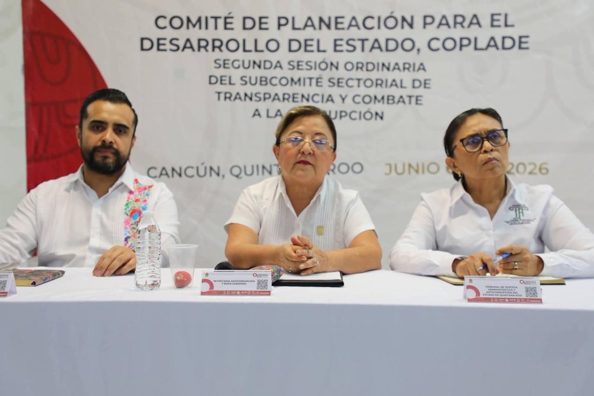 FECC_QROO's tweet photo. La Fiscalía Anticorrupción participó en la Segunda Sesión Ordinaria 2026 del Subcomité Sectorial de Transparencia y Combate a la Corrupción, encabezada por la Titular de la Secretaría Anticorrupción y Buen Gobierno. https://t.co/fB1BSLpJRp