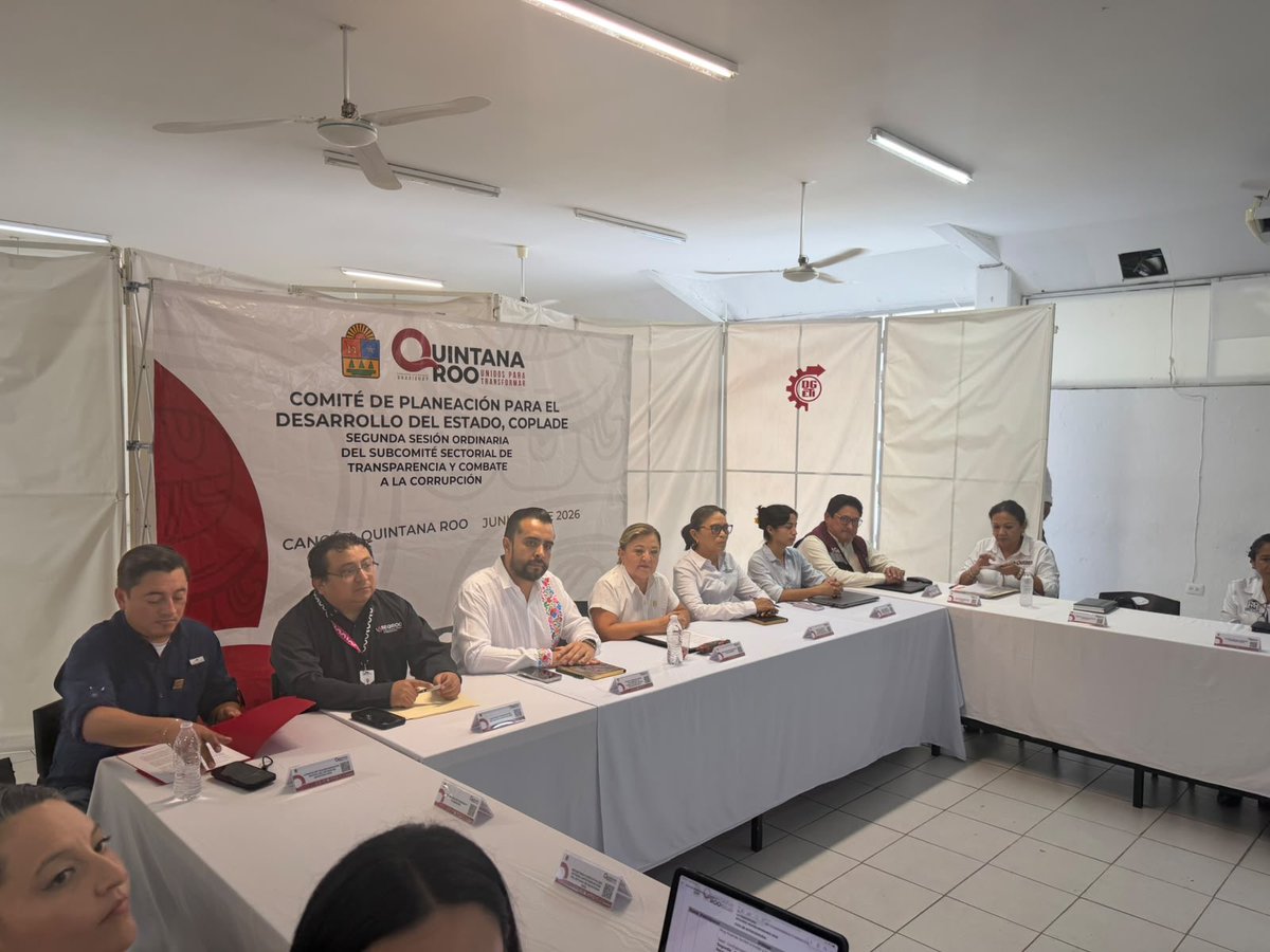 FECC_QROO's tweet photo. La Fiscalía Anticorrupción participó en la Segunda Sesión Ordinaria 2026 del Subcomité Sectorial de Transparencia y Combate a la Corrupción, encabezada por la Titular de la Secretaría Anticorrupción y Buen Gobierno. https://t.co/fB1BSLpJRp