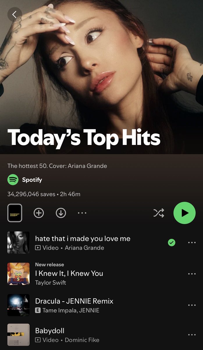 amenoptimism's tweet photo. INTERESTING: ariana rises to #1 on TTH. https://t.co/XxKiLXp4mX