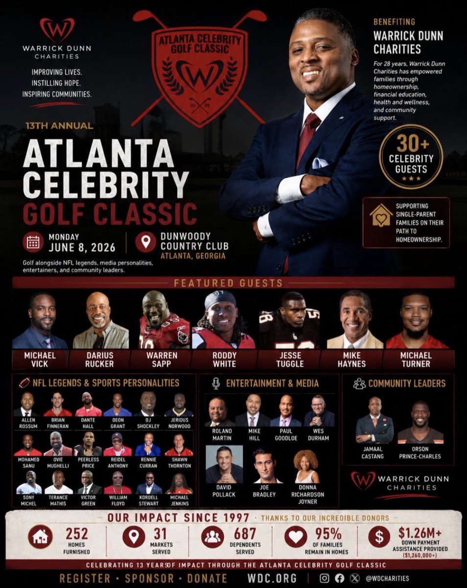 OfficialASEM's tweet photo. Join in supporting Warrick Dunn’s Golf Classic and its mission of empowering families, strengthening communities and creating lasting opportunities—join the effort and make a difference. #WarrickDunn #GolfClassic #CommunityImpact #Philanthropy #Leadership #GivingBack #NFLLegends https://t.co/4OH96bzumI