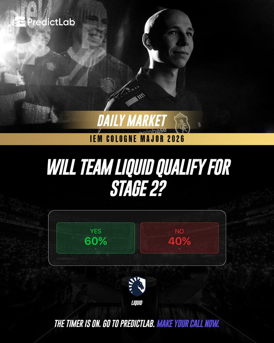 Joinpredictlab's tweet photo. Three CS2 markets. Three storylines. One question: who reads the game better? π
πΊπΈ NRG vs BIG π©πͺ
π Will Team Liquid qualify?
π¨π³ TYLOO vs Lynn Vision β who leads Chinaβs CS2 scene?
Markets are live now on PredictLab.
Watch. Predict. Play.
#PredictLab #IEMCologne #CS2 https://t.co/GQyGJamrIj