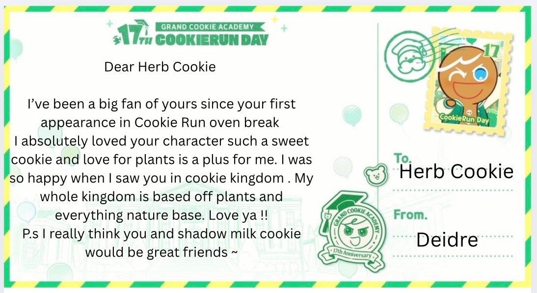 CookyBunny21's tweet photo. #CookieRun17th_CookieLetter✨

Ta-DA!!!! 🤗 https://t.co/SLF6awLjoG