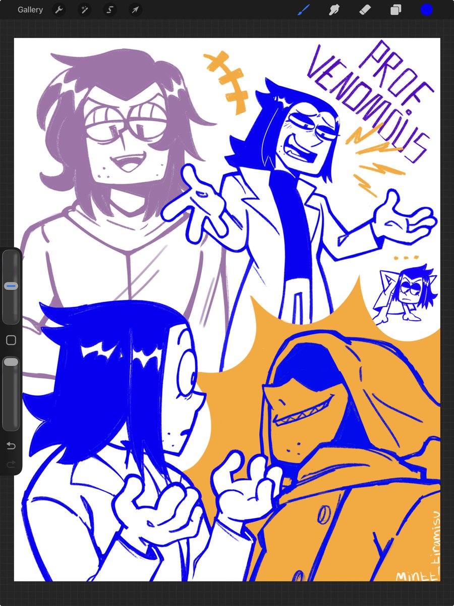 mintt_tiramisu's tweet photo. doing a professor venomous page of screenshot redraws since its been a while, just the sketch for noww #OKKO #art #cartoon https://t.co/aRI2pAuUW8
