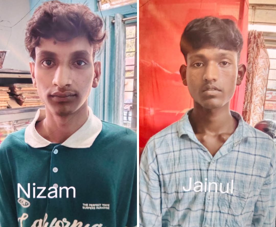 HinduVoice_in's tweet photo. News coming in from the #Cachar district of #Assam. 

On 2nd of June, 2026, Nizam Uddin Sheikh and Jainul Ahmed Sheikh abducted a Hindu girl in Manipur under the jurisdiction of #Sonai Police Station. 

The girl was abducted when she was going to school. 

After receiving the complaint, the Police immediately launched a hunt and recovered the Hindu girl.