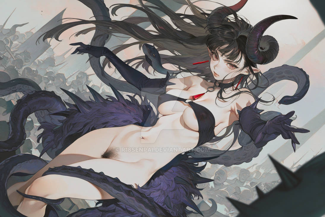 TwistedIdeasS's tweet photo. Dragged straight from the abyss to bless your timeline. 
#DemonGirl #DarkFantasy #NSFW #Hellhound #FantasyArt #Hentai https://t.co/LUbb9OfRaC
