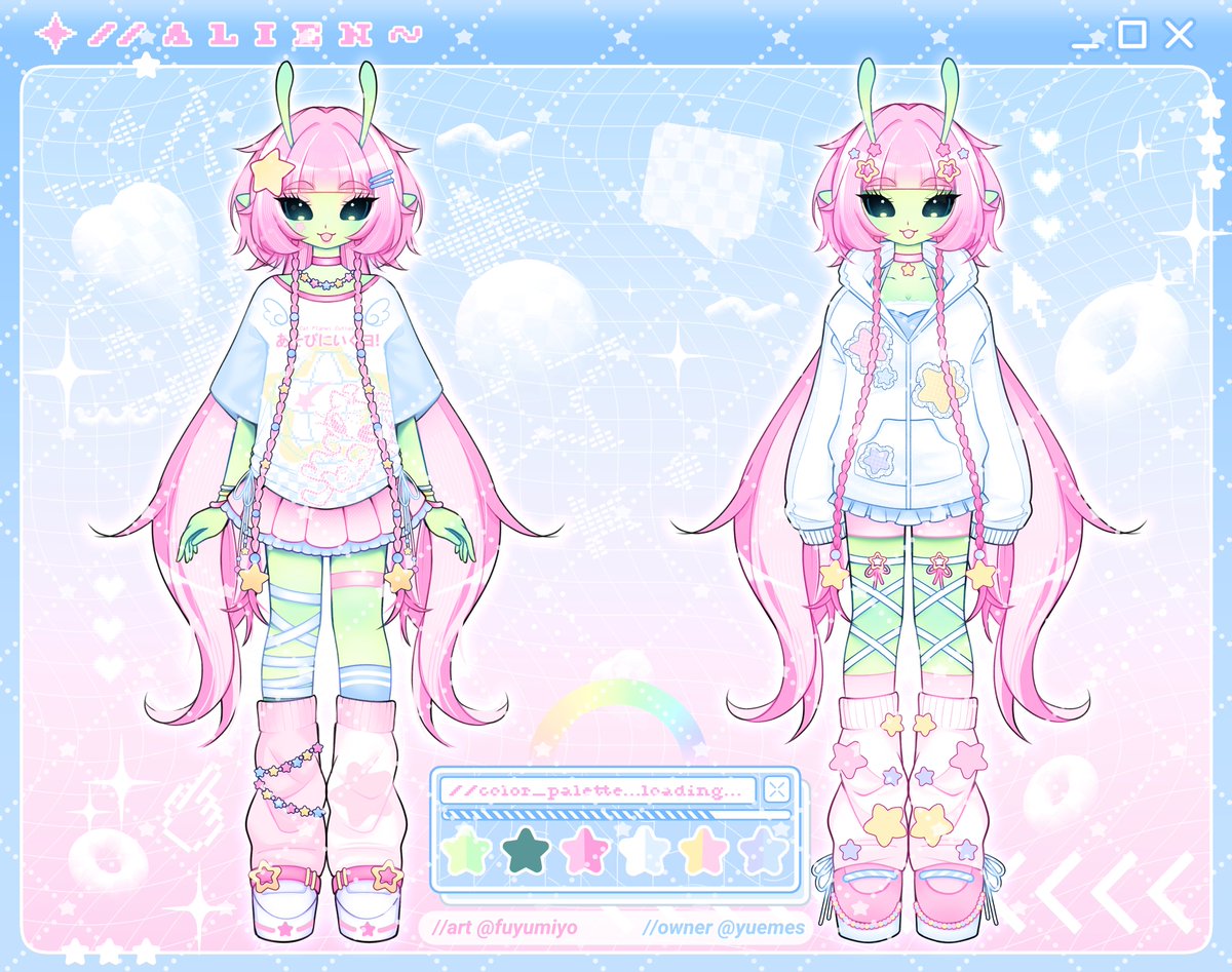 glorpyume's tweet photo. uh oh!
 a new alien has arrived! 
🎨@/fuyumiyo
(art account of @yuemes) https://t.co/KdmIrUV8v8
