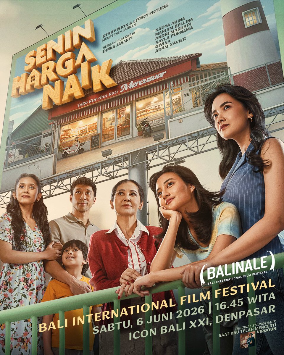 Starvisionplus's tweet photo. Hallo, Bali! 🌴🎬

Film SENIN HARGA NAIK akan tayang di Bali International Film Festival (Balinale) ✨

Akan tayang pada:
🗓 Sabtu, 6 Juni 2026
🕓 16.45 WITA
📍 Icon Bali XXI, Denpasar

Jangan lewatkan pemutarannya! Sampai bertemu 👋

#Balinale https://t.co/4t330XJd1W