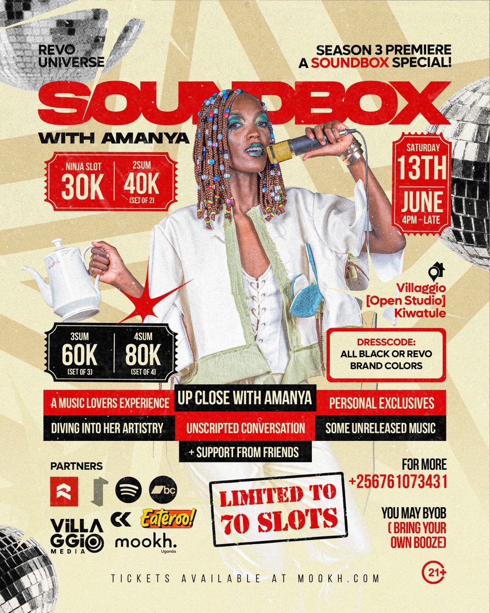 REVOUniverse's tweet photo. Just a heads up, we’ve got now only a week to this exciting experience!
#aDifferentKampala #ListeningClub
#SOUNDBOX Season 3 Premiere 🫧 https://t.co/VfTMBDA4xm