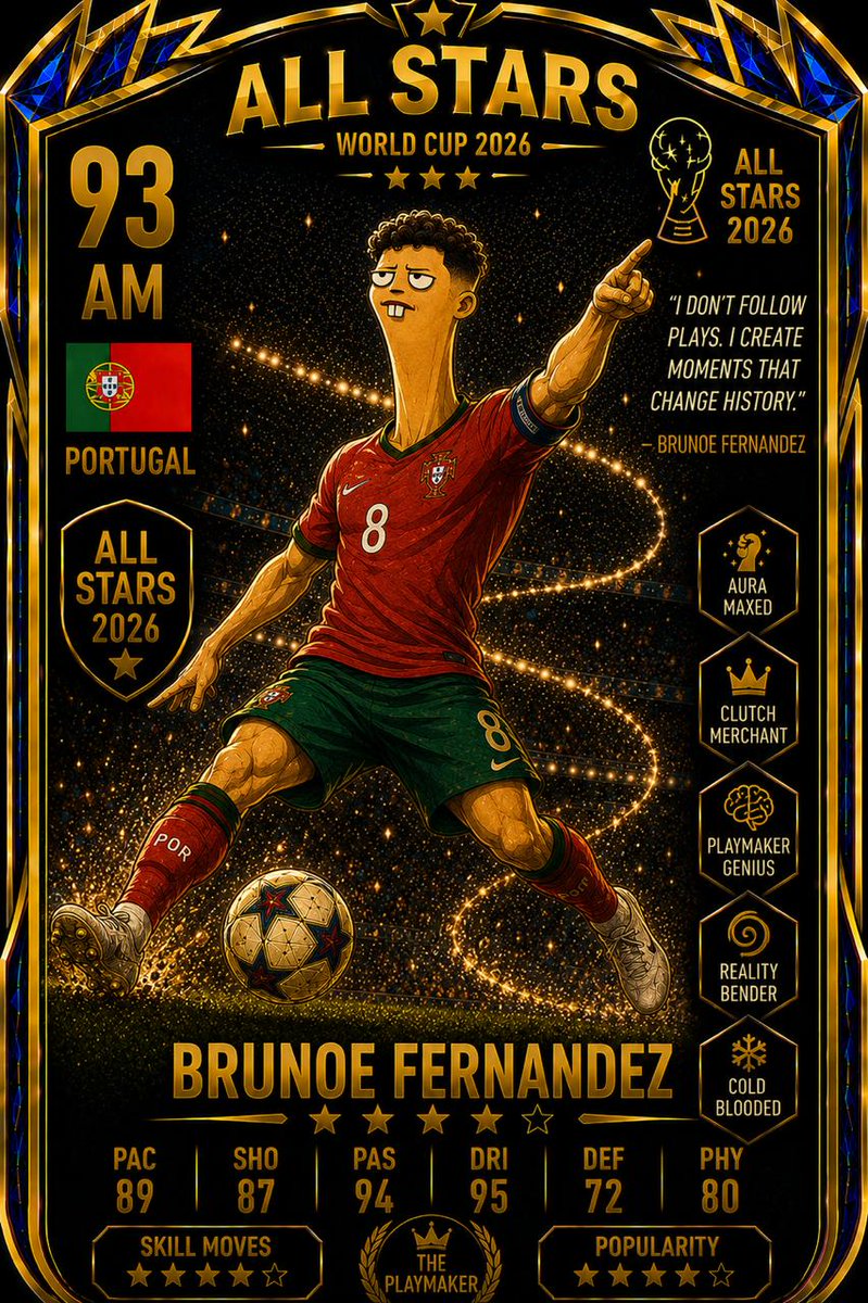 Hou_dini77's tweet photo. Holy sheet , i just pulled a BRUNOE FERNANDEZ from $Allstars! The assist record breaker and chance creator. 

Captain of Man united and Portugal  ! 

"I create moments that change history". 

$Worldcup https://t.co/brsa3Jsf5r