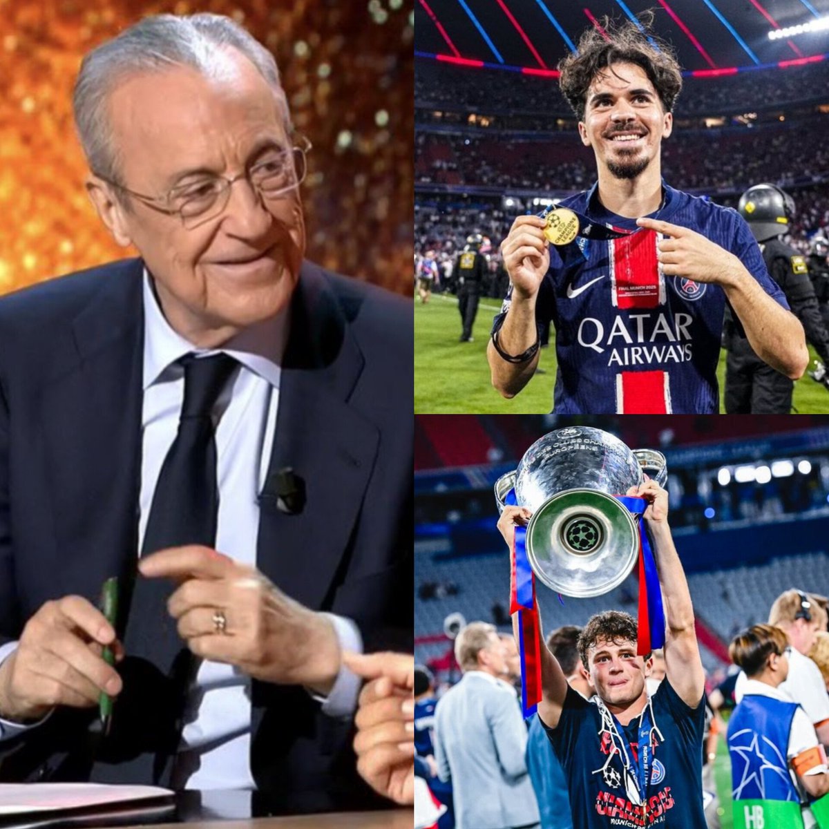 Transfery_'s tweet photo. 🚨 🤯 Florentino Perez zapowiada, że chce dokonać REKORDOWEGO TRANSFERU w historii Królewskich!

🗣 "W przyszłym tygodniu złożę ofertę w wysokości 150 MLN EURO za piłkarza grającego w klubie z Champions League. 

Będzie to REKORDOWA oferta w historii Realu Madryt... to młody piłkarz, który nie gra w Premier League!"

Media już wytypowały o kogo może chodzić: VITINHA lub Joao Neves! 🔜🇵🇹