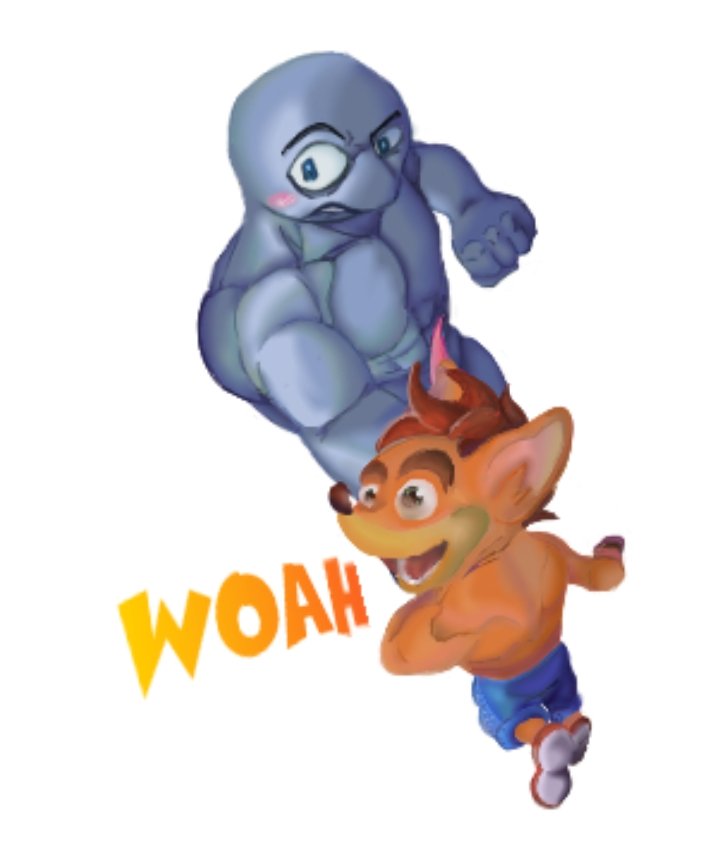 AverageZct's tweet photo. WIP: I think I'm improving a bit with shading ⚙️🖌️. It looks hilarious, this seems kind of out of context haha #fanart #digitalartㅤ #digitalpaint #crashbandicoot #flappers #gameoverse #art https://t.co/jGNJasr2H7