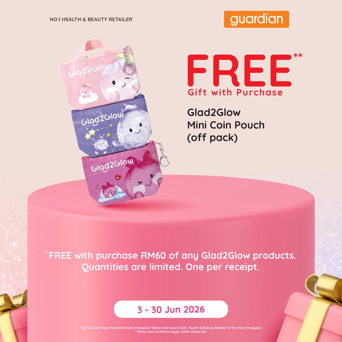 GuardianMYS's tweet photo. Free Gift awaiting you! 😍  3 - 30 Jun 2026 🛒
More brands, more gifts, more reasons to shop 🎁 Don’t miss these GWP deals and make every purchase feel extra rewarding with guardian! 🧡https://t.co/HjJr8gEnmG https://t.co/IFRv4dbjWn